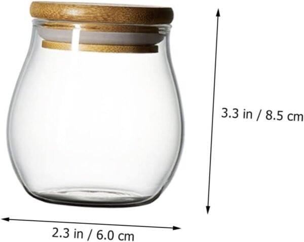 1pc Glass Tea Tea Coffee Sugar Canisters Spice Jars Overnight Oats Jar Pantry Storage Containers Food Storage Containers Glad Clear Container Cup Air Rice Dispenser Lid White - Image 2
