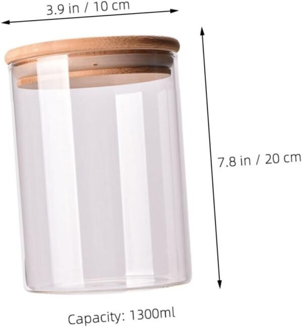 MAGICLULU Glass Tea Jar Storage Jar Lids Spices Seal Cup Bin Canister Balm Airtight Coffee Container Pantry Flour Storage Container Clear Sugar Container Jar Jars Spoon Mason Jar - Image 2