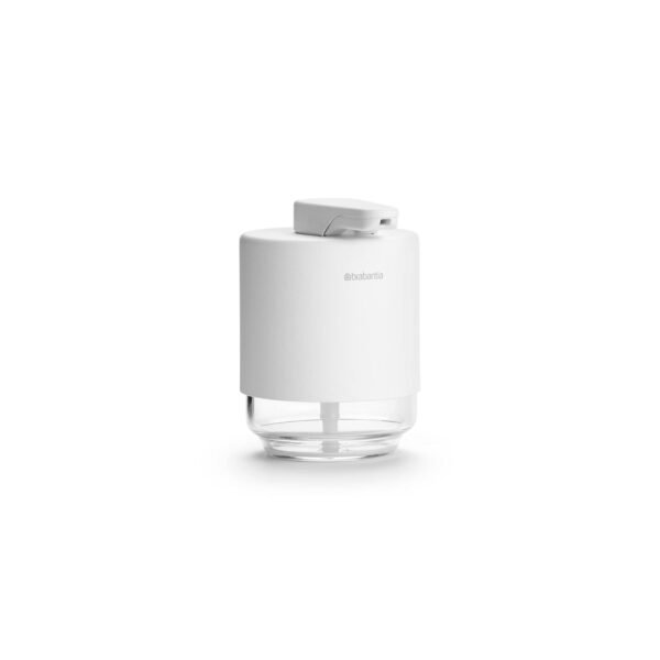 Brabantia Mindset 6.8 oz Hand Soap Lotion Dispenser (Mineral Fresh White) Bathroom, Kitchen Countertop, Non-Drip, Refillable Glass Hand Wash Cream Dispenser - Image 2