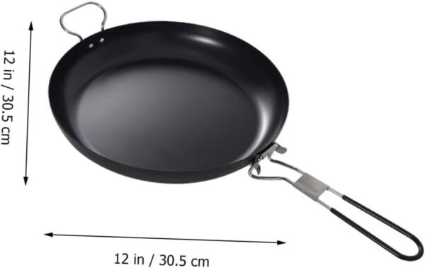 1pc Camping Pan Ramekins Frypan Frying Pan Lid Portable Camping Grill Cookware Boil Nonstick Frying Pan Skillet Grill Pan Cooking Fry Pan Induction Hob Pan Outdoor Iron - Image 4