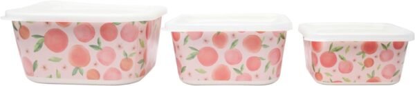 Forest & Twelfth Bamboo Food Storage Containers – Reusable, Eco Friendly, Organic Bamboo Meal Bins with Airtight Lids – Durable Kitchenware, Sustainable Lunch Boxes, Set of 3 (Peaches) - Image 2