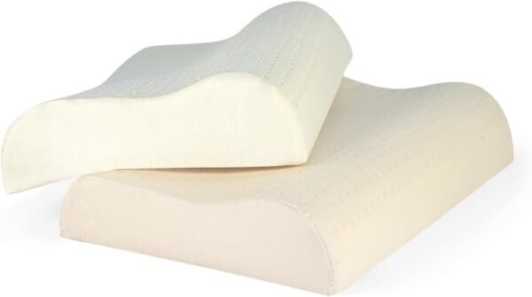 Turmerry Green Natural Organic Latex Contour Pillow - Standard Pillow- Firm Density - Neck Pain Relief, Pillow for Neck and Shoulder Pain, Neck Pain Pillow, Side Sleeper Pillow, Cervical Pillow