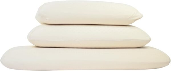 Green Natural Organic Bed Pillow - GOLS Certified Organic Rubber Foam Latex Pillows for Sleeping for Side, Back, and Stomach Sleepers Zippered Organic Cotton Cover - Size Standard - Mid Loft - Soft