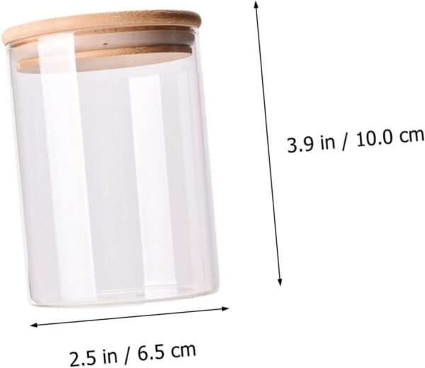 2pcs Sealed Jar Kitchen Storage Containers Storage Bins Utensil Basket Clear Storage Jar Lockable Keeper Food Storage Jar Rack Condiment Cups Food Containers Glass Containers Wood - Image 2