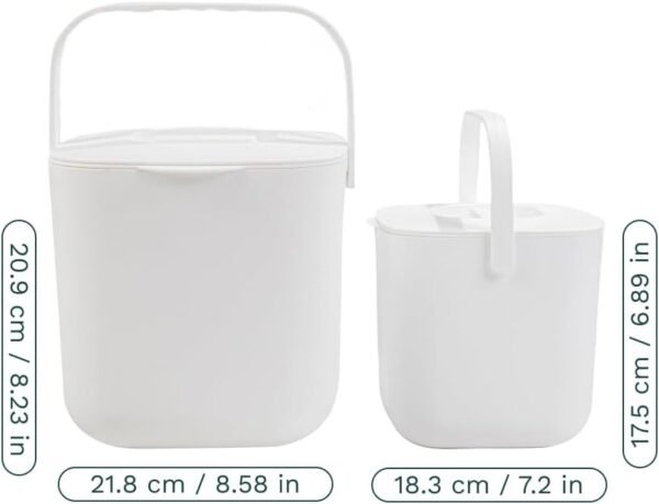 Lomi Compost Bin | Kitchen Countertop | Odorless | Easy Clean (White, 7L / 1.8 GAL) - Image 4