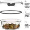 FineDine 24 Piece Glass Storage Containers with Lids - Leak Proof, Dishwasher Safe Glass Food Storage Containers for Meal Prep or Leftovers, Gray - Image 4