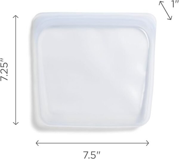 Stasher Platinum Silicone Food Grade Reusable Storage Bag, Clear (Sandwich) | Reduce Single-Use Plastic | Cook, Store, Sous Vide, or Freeze | Leakproof, Dishwasher-Safe, Eco-friendly | 28 Oz - Image 3