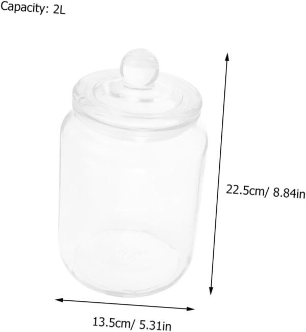 Zerodeko 2sets Glass Jar Jars Sugar Food Storage Containers with Lids Biscuit Canisters Airtight Coffee Container Measuring Cups Bottle Airtight Container Pickle Flip Jar Condiment 2pcs*2 - Image 2