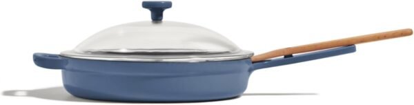 Our Place Cast Iron Always Pan | Premium Enameled, Toxin-Free Surface | 10-inch 8-in-1 Multifunctional Cookware System | Lid, Handle Covers | Heavy Duty Skillet | Oven & High Heat Safe | Blue Salt
