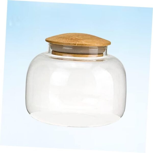 Candy Jar Food Containers Jars Cereal Container Candy Dish with Lid Clear Bins Serving Tray with Lid Storage Bins with Lid Bread Storage Container Flour Dispenser Snackle Wooden - Image 3
