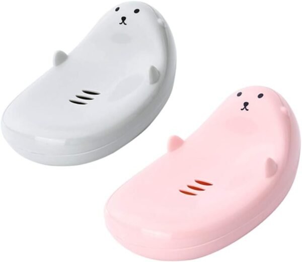 Pink soap Dish Round soap Travel case Round Soap Dish Soap Dish Drainer Holder Heart Shaped Soap Dish Child soap Holder Heart-Shaped - Image 8