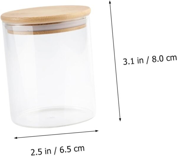 MAGICLULU 2pcs Sealed Jar Candy Container Snack Containers Airtight Food Storage Test Tubes with Lids Bar Condiments Container Clear Glass Storage Jars Glass Candy Pot Food Storage Jar Wood - Image 2