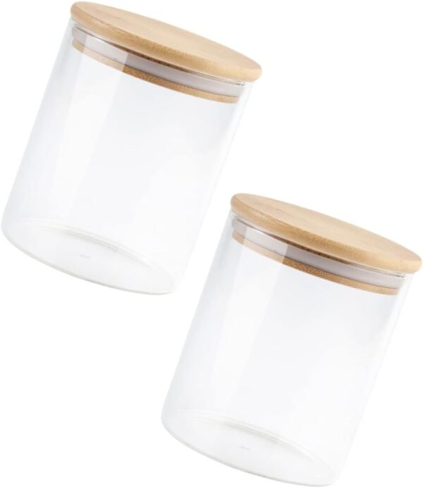 MAGICLULU 2pcs Sealed Jar Candy Container Snack Containers Airtight Food Storage Test Tubes with Lids Bar Condiments Container Clear Glass Storage Jars Glass Candy Pot Food Storage Jar Wood