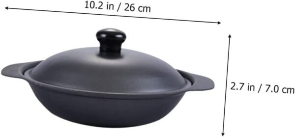 Rice Cooker Casserole Soup Cooking Pot Kitchen Non Stick Cookware Metal Casserole Pan Japanese Cookware Metal Casserole Pot Soup Bowl with Lid Stockpot with Lid Food Iron Household - Image 4