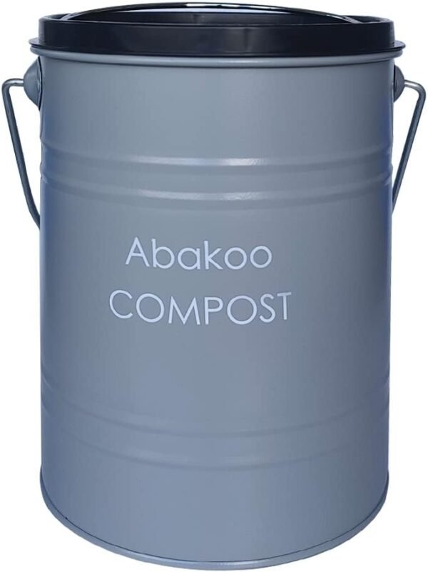 Abakoo Stainless Steel Compost Bin - Premium Grade 304 Stainless Steel Kitchen Composter - Includes 4 Charcoal Filter, Indoor Countertop Kitchen Recycling Bin Pail (1.0 Gallon (Gray)) - Image 2