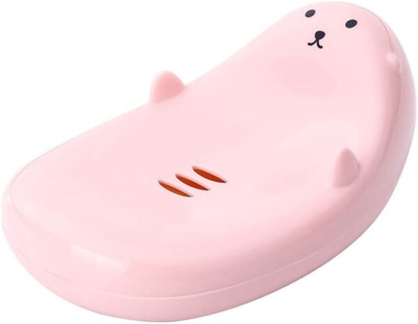 Pink soap Dish Round soap Travel case Round Soap Dish Soap Dish Drainer Holder Heart Shaped Soap Dish Child soap Holder Heart-Shaped