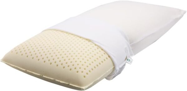 OrganicTextiles Natural Latex Pillow with Organic Cotton Cover, Standard Size, Soft, Pressure Relief, Neck Pain Relief, Bed Pillow for Side, Back and Stomach Sleeper - Image 2