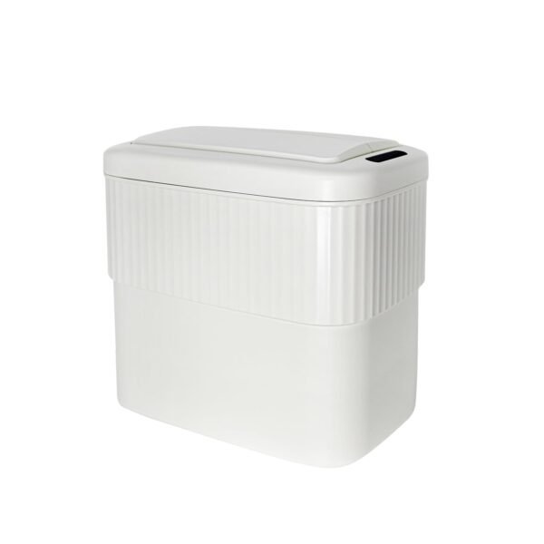 Sensor Trash Can with Automatic Lid 3 Gallon,Hanging Motion Sensor Garbage Can, Bathroom Trash Cans,Smart Trash Bin, Mountable/Desk for Kitchen Compost Bin,Liveroom,Office,Cream White/White - Image 5