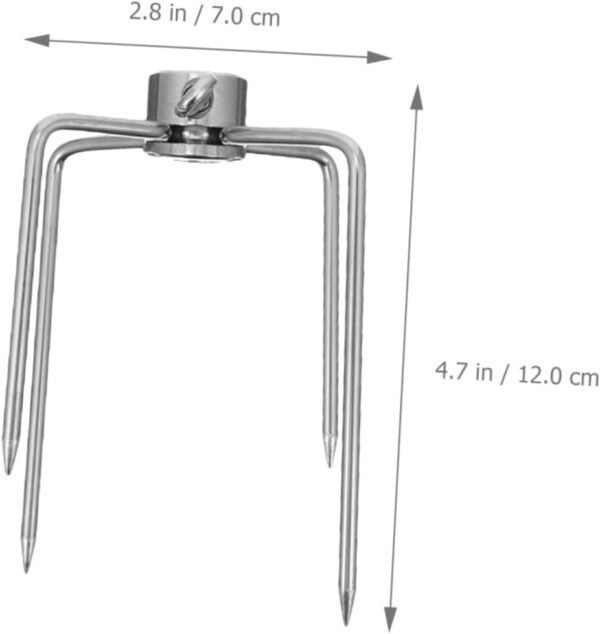 Roasting Fork Kitchen Spatula Rotisserie Forks Replacement Hot Rotating Barbecue Grills Camping Cookware Grill Tongs Expandable Fork Wheeled Grilling Tong Sachet Kabob Silver Iron - Image 3