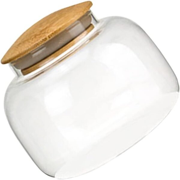 Candy Jar Food Containers Jars Cereal Container Candy Dish with Lid Clear Bins Serving Tray with Lid Storage Bins with Lid Bread Storage Container Flour Dispenser Snackle Wooden