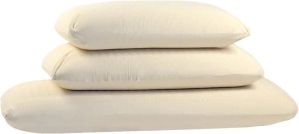 Green Natural Organic Bed Pillow - GOLS Certified Organic Rubber Foam Latex Pillows for Sleeping for Side, Back, and Stomach Sleepers Zippered Organic Cotton Cover - Size Standard - Mid Loft - Soft - Image 2