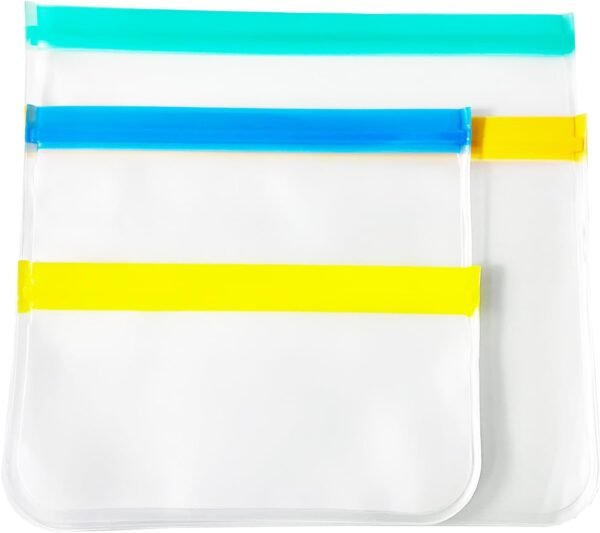 24Pcs Reusable Freezer Bags Food Storage Bags WLRGOOD Flat Silicone Bags Leakproof BPA Free Freezer Gallon/Lunch/Sandwich/Snack Reusable Storage Bags for Meat Fruit Veggies Travel Home Storagation - Image 8