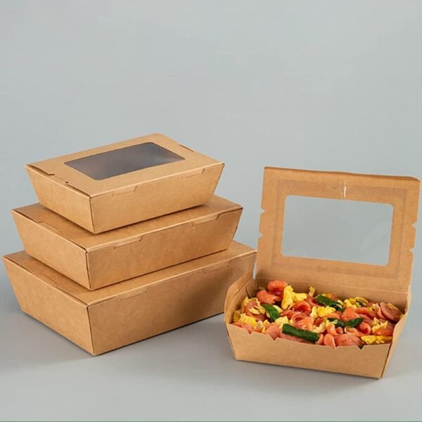 50 Pack Take Out Food Containers with Window, 40 Oz Disposable Brown Paper Food To Go Box Kraft Lunch Meal Food Boxes for Restaurant, Catering, Party, Concession Stand, Picnic - Image 6
