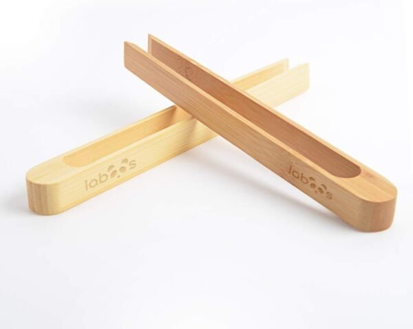 Magnetic Bamboo Toaster Tongs: 100% Natural 8.7” Wood Kitchen Toast Tongs| Eco-Friendly, Space Saving Modern Kitchen Accessory for Home Restaurant | Set of 2 - Image 5