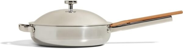 Our Place Titanium Always Pan Pro - No-Coating Nonstick Technology | Tri-Ply Construction with Titanium & Stainless Steel | Heat Safe up to 1000°F | Includes Steam-Release Lid & Spatula | Chrome