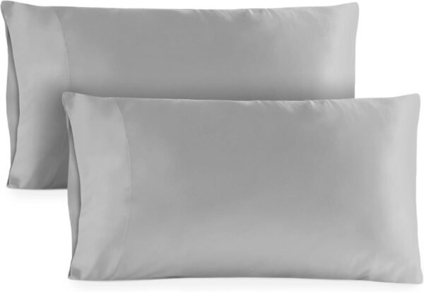 Hotel Sheets Direct King Size Pillow Cases 2 Pack - 20x40 Inch Cooling Pillow Cases for King Size Pillows - Silky Pillowcase for Hair and Skin - Grey