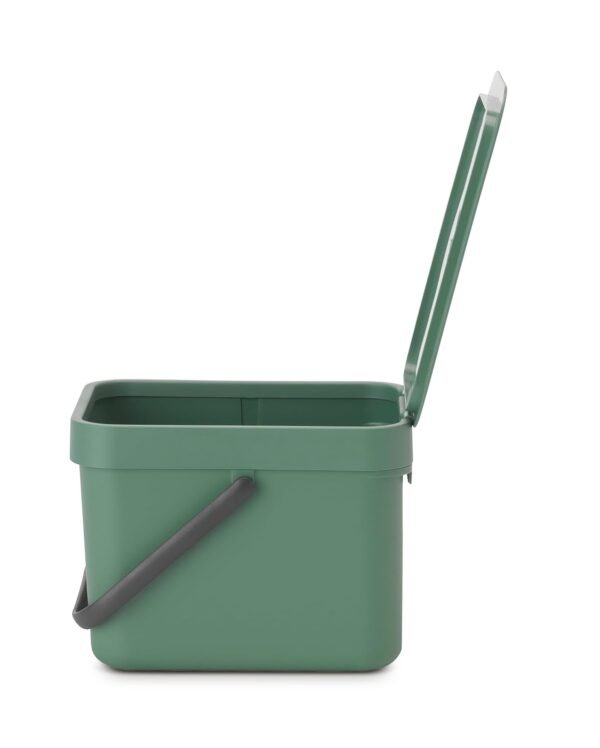 Brabantia Sort & Go Food Trash Can (1.6 Gal/Fir Green) Small Countertop Kitchen Compost Caddy with Handle & Removable Lid, Easy Clean, Fixtures Included for Wall/Cupboard Mounting - Image 4