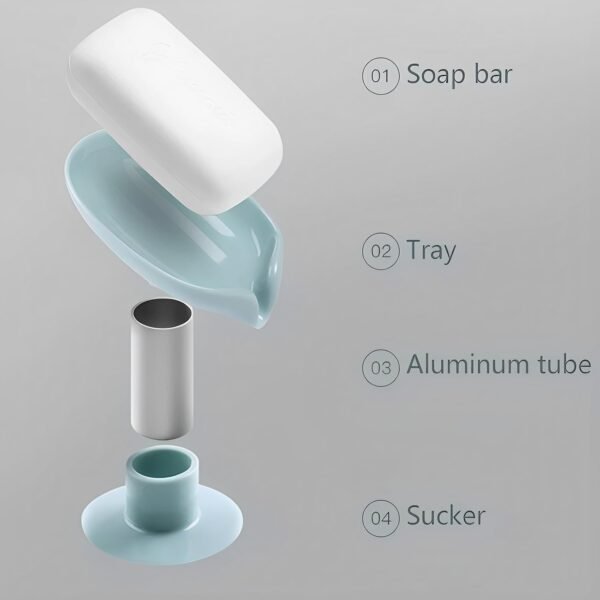 Self-Draining Soap Dish Holder with Suction Cup – Anti-Slip, Easy Clean Soap Holder for Shower, Bathroom & Kitchen Sink - Image 2