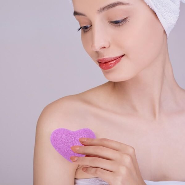 6 pcs Konjac Sponge, DaKuan Cordate Facial Sponges, Polychrome Face Sponges for Cleansing, Natural, Colorful, Gentle Exfoliation for Radiant Skin - Image 6