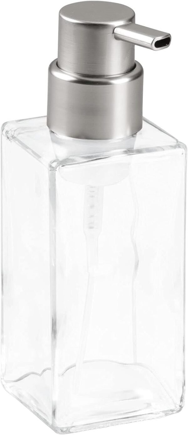 iDesign Casilla Foaming Soap Dispenser for Kitchen, Bathroom, Sink, Vanity, Holds 14 oz, Clear - Image 2