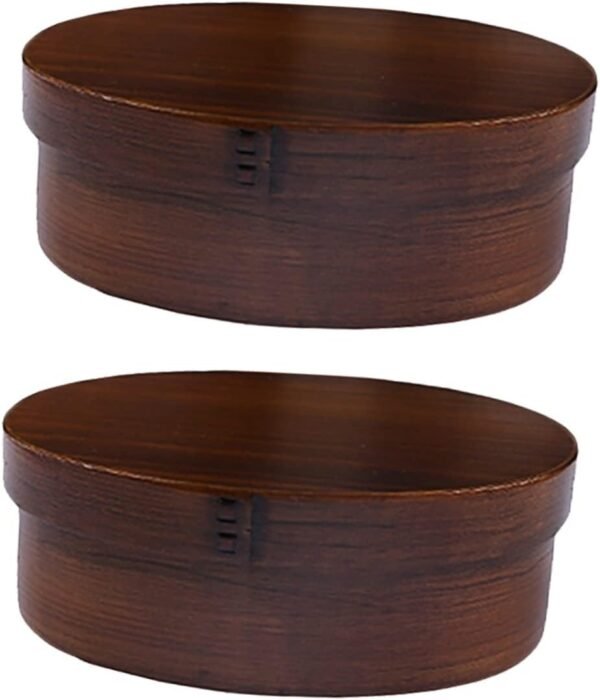 ABOOFAN 2pcs Japanese Bento Box Wood Splitter Lunch Box Japanese Food Box Japanese Food Container Portable Lunch Containers Wood Lunch Box Lunch Sushi Box Bento Box Japanese Style Wood
