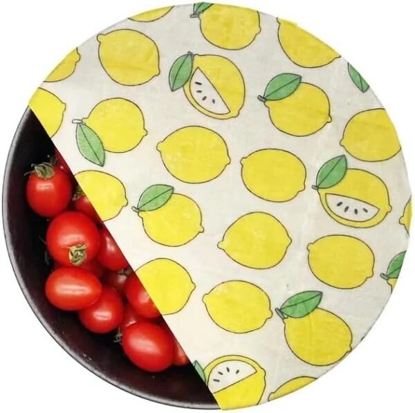 Lemon & Palm Tree Beeswax Wraps Set of 6 : Reusable Food Storage Solution for Sustainable Kitchen, Plastic-Free Alternative Green - Palm Tree - Image 2