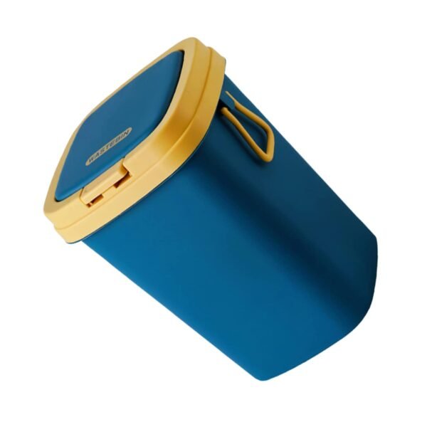 Garbage Can Trashcan Recycling Bin Washing Basket Compost Kitchen Bin Car Bin Swing Lid Trash Can Press Type Garbage Bin Garbage Bin with Lid Efficient Sealing Waste Basket Blue Pp