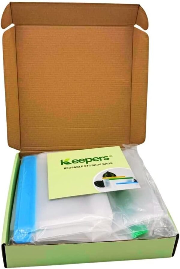 Keepers Reusable Food Storage Bags - BPA-Free, Leakproof, Freezer & Dishwasher Safe - Eco-Friendly Sandwich, Snack & Meal Prep Bags for Kitchen & Travel (Set of 9) - Image 7