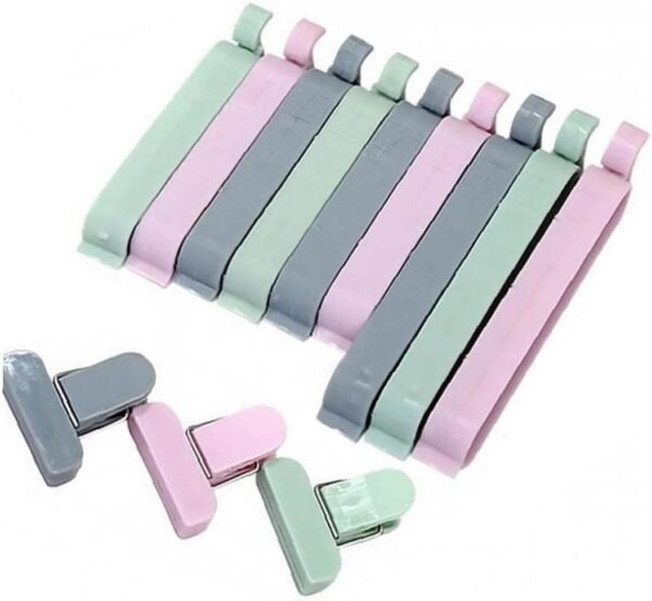 12 Pieces Food Clips, Plastic Food Bag Clips Reusable Bag Clips for Food Storage Colorful Sealing Clips for Snack, Coffee, Home, Kitchen, Travel, Camping (3 Sizes)