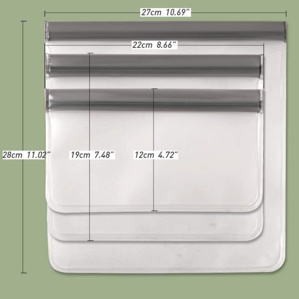 Reusable Gallon Freezer Bags, Ziplock Leakproof Reusable Gallon Bags for Marinate Meats, Fruit, Sandwich, Snack, 2 Gallon Bags + 4 Quart Bags + 4 Snack Bags - Image 5
