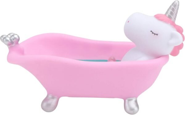 Soap Box Holder Cartoon Soap Holder Cow Unicorn Soap Case Cute Animal Bathtub Soap Box Bathroom Soap Tray for Home Hotel (Pink) Bathtub Soap Dish