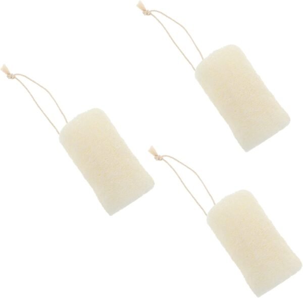 Mikinona 3pcs Loofah Exfoliating Body Scrubber Cleaning Sponge Cleaning Scrubber Natural Dish Sponge Body Sponge Natural Sea Sponge Natural Sponge Natural Loofa Sponges Organic Luffa Beige