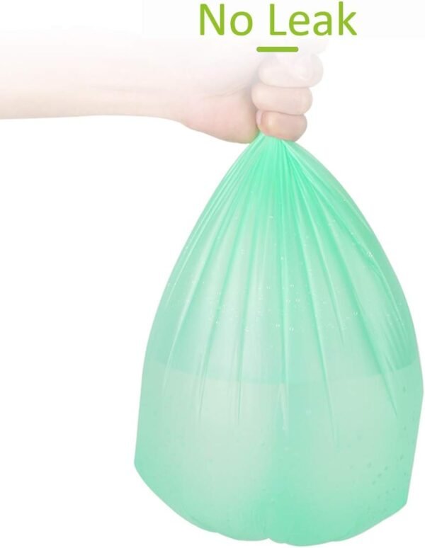 Biodegradable Trash Bags 6 gallon Extra Thick Trash bags Recycling Degradable Small Kitchen Trash Bag Compostable Bags Garbage Bags For Kitchen Bathroom Office Car Yard 100 Count (Green) - Image 4
