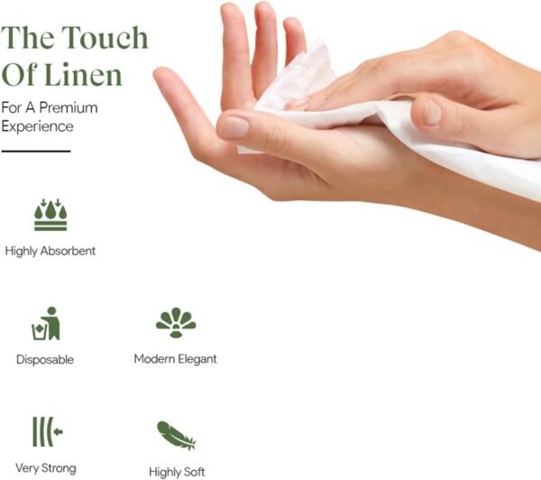 100 Disposable Linen Feel Guest Towels - Paper Hand Towels for Bathroom - Cloth Like White Paper Towel - Cocktail Hand Napkins - Highly Absorbent, Soft Fancy Guest Hand Towels 12" X 17" (Pack Of 100) - Image 2