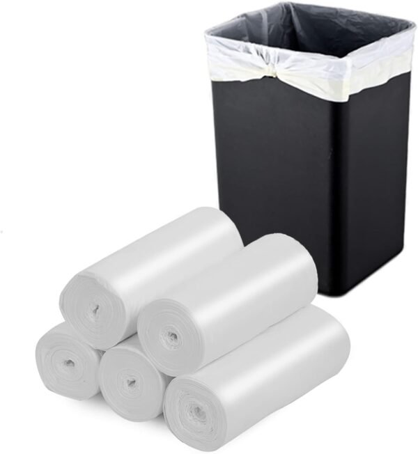 13-15 Gallon Biodegradable / Compostable Garbage Bags Recycling Unscented Tall Kitchen Trash Bags for Kitchen, Yard, Lawn,Office(75 Counts, White)