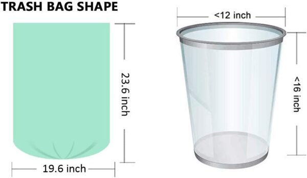 Biodegradable Trash Bags 6 gallon Extra Thick Trash bags Recycling Degradable Small Kitchen Trash Bag Compostable Bags Garbage Bags For Kitchen Bathroom Office Car Yard 100 Count (Green) - Image 2