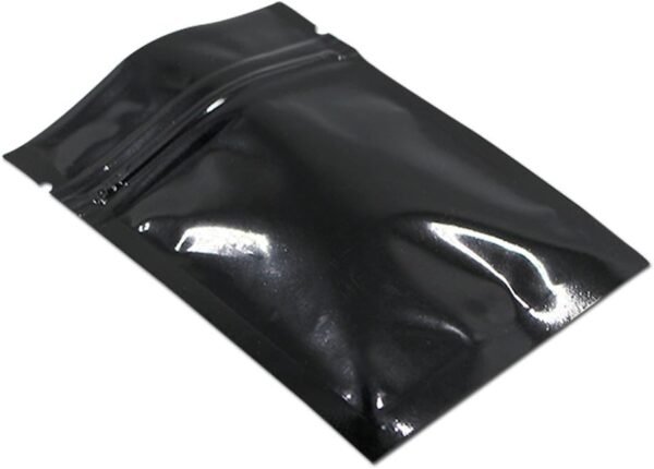 Mylar Bags for Zip Reusable Small Aluminum Foil Lock Package Bag Candy DIY Chocolate Coffee Nut Food Long Term Storage Zipper Lock Packaging Bag with Tear Notch (Black, 2.7x3.9 inch) - Image 2