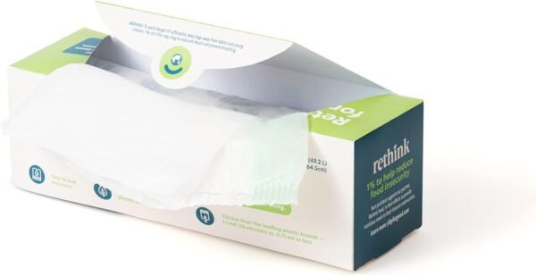 Compostable 13 Gallon Tall Kitchen Trash Bags – Biodegradable Bin Liner with Drawstring – Extra Strong, Tear and Leak Resistant Trash Bags, 15 Count, None