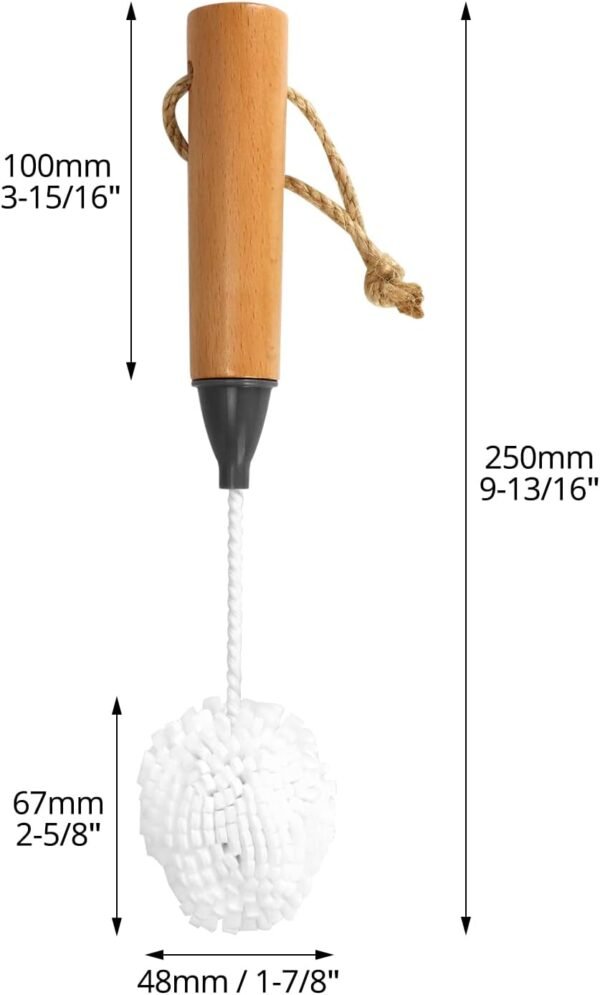 QWORK Whiskey Tasting Glass Brush - 3-Pack Natural Beech Wood Grips Foam Brush Cleaning Brushes - Image 6
