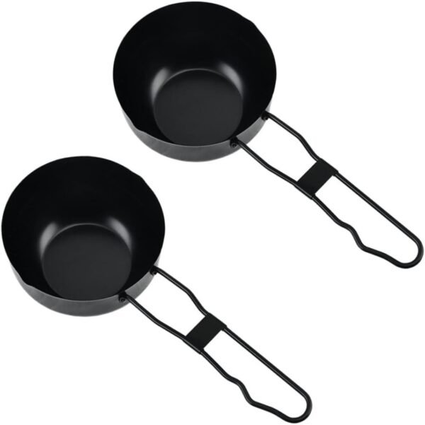 2pcs Outdoor Small Iron Pot Hot Pot Camping Cookware Chaffing Dishes Stainless Cookware Camping Cooking Pots Casserole Pan Outdoor Camping Pot Camp Cook Pot Camping Soup Pot Black MOLUCKFU